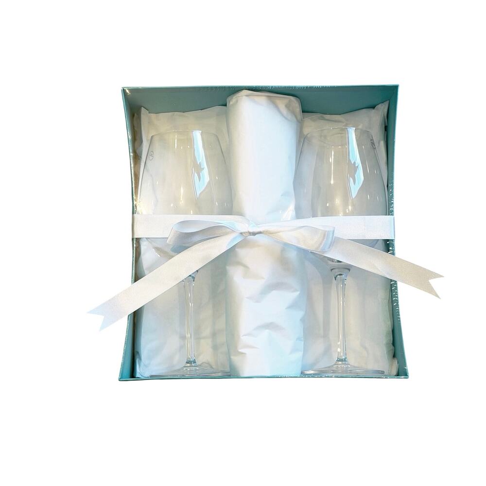 Tiffany & Co Crystal Wine Glasses Set of 2 – German Made, New in Box - Picture 2 of 4